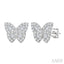 Butterfly Petite Baguette Diamond Fashion Earrings