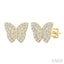 Butterfly Petite Baguette Diamond Fashion Earrings