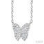 Butterfly Petite Baguette Diamond Fashion Pendant