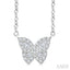 Butterfly Petite Baguette Diamond Fashion Pendant