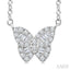Butterfly Petite Baguette Diamond Fashion Pendant