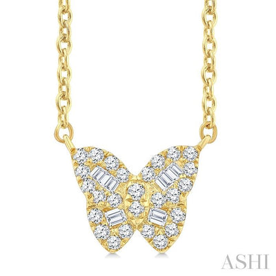 Butterfly Petite Baguette Diamond Fashion Pendant