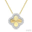 Clover Fluted Petite Diamond Fashion Pendant