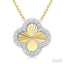 Clover Fluted Petite Diamond Fashion Pendant