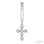 Cross Petite Diamond Huggie Fashion Earrings