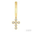 Cross Petite Diamond Huggie Fashion Earrings
