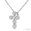 Cross Bezel Set Petite Diamond Fashion Pendant