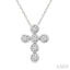 Cross Bezel Set Petite Diamond Fashion Pendant