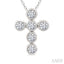 Cross Bezel Set Petite Diamond Fashion Pendant