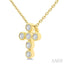 Cross Bezel Set Petite Diamond Fashion Pendant