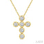 Cross Bezel Set Petite Diamond Fashion Pendant