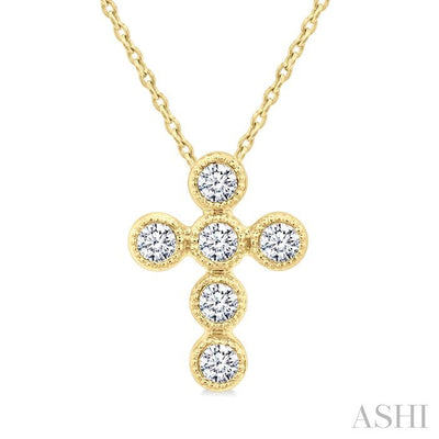 Cross Bezel Set Petite Diamond Fashion Pendant
