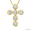 Cross Bezel Set Petite Diamond Fashion Pendant