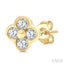 Clover Bezel Petite Diamond Fashion Earrings