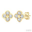 Clover Bezel Petite Diamond Fashion Earrings