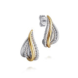 14K YG and Sterling Silver Bujukan Multiple Row Earrings