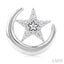 Crescent Moon & Star Petite Diamond Fashion Earrings