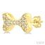 Dog Bone Petite Diamond Fashion Earrings