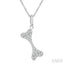 Dog Bone Petite Diamond Fashion Pendant