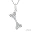 Dog Bone Petite Diamond Fashion Pendant