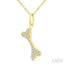 Dog Bone Petite Diamond Fashion Pendant