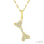 Dog Bone Petite Diamond Fashion Pendant