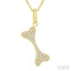 Dog Bone Petite Diamond Fashion Pendant