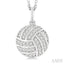 Volleyball Petite Diamond Fashion Pendant
