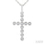 Cross Bezel Set Petite Diamond Fashion Pendant