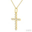 Cross Bezel Set Petite Diamond Fashion Pendant