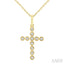 Cross Bezel Set Petite Diamond Fashion Pendant