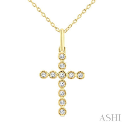 Cross Bezel Set Petite Diamond Fashion Pendant