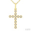 Cross Bezel Set Petite Diamond Fashion Pendant