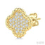 Pave-Set Clover Rope Diamond Fashion Earrings