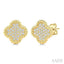 Pave-Set Clover Rope Diamond Fashion Earrings