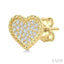 Pave-Set Heart Shape Rope Diamond Fashion Earrings