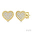 Pave-Set Heart Shape Rope Diamond Fashion Earrings