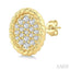 Pave-Set Oval Shape Rope Diamond Fashion Earrings