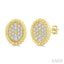 Pave-Set Oval Shape Rope Diamond Fashion Earrings