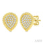 Pave-Set Pear Shape Rope Diamond Fashion Earrings