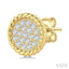 Pave-Set Round Shape Rope Diamond Fashion Earrings