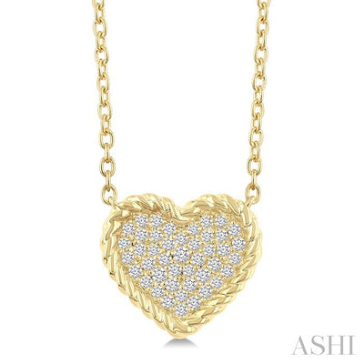 Pave-Set Heart Shape Rope Diamond Fashion Pendant