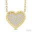 Pave-Set Heart Shape Rope Diamond Fashion Pendant