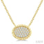 Pave-Set Oval Shape Rope Diamond Fashion Pendant