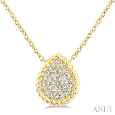 Pave-Set Pear Shape Rope Diamond Fashion Pendant