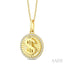 Dollar Fluted Diamond Fashion Pendant