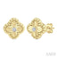 Clover Fluted Petite Diamond Fashion Earrings