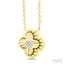 Clover Fluted Petite Diamond Fashion Pendant