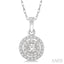 Round Shape Halo Diamond Fashion Pendant