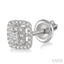 Cushion Shape Halo Diamond Fashion Earrings
